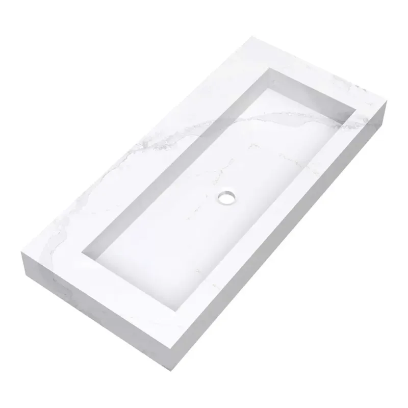 Uitverkoop Brauer Coral wastafel marmerlook 100cm zonder kraangat calacatta gold
