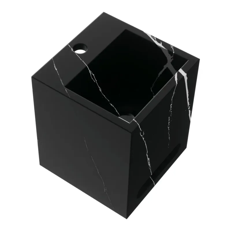 Rechtstreeks Van De Fabrikant Brauer Nova vrijhangende fontein marmerlook 25cm met kraangat nero marquina