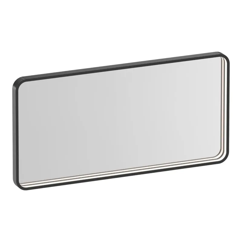 Bestel Nu Brauer Sapphire rechthoekige spiegel met verlichting 80x40cm gunmetal