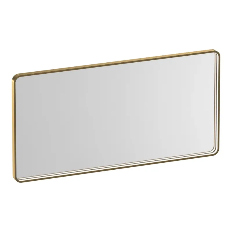 Brauer Sapphire rechthoekige spiegel met verlichting 120x60cm messing Snelle Levering