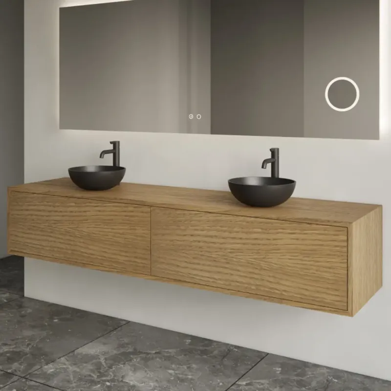 Gliss Design Joa badmeubel met 2 lades 180cm castle brown Must-Have