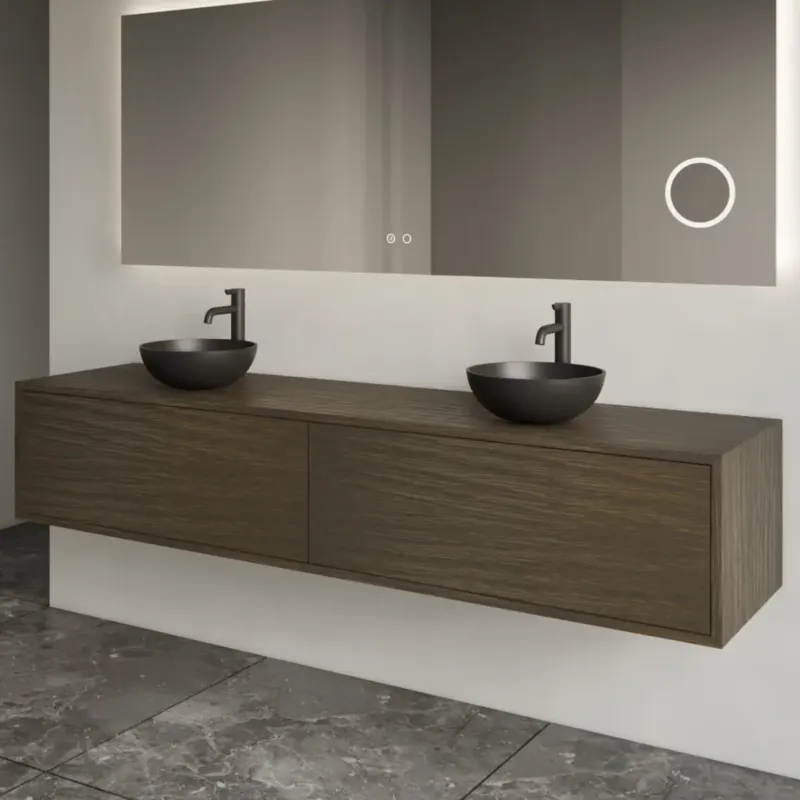 Gliss Design Joa badmeubel met 2 lades 180cm charcoal Favoriet