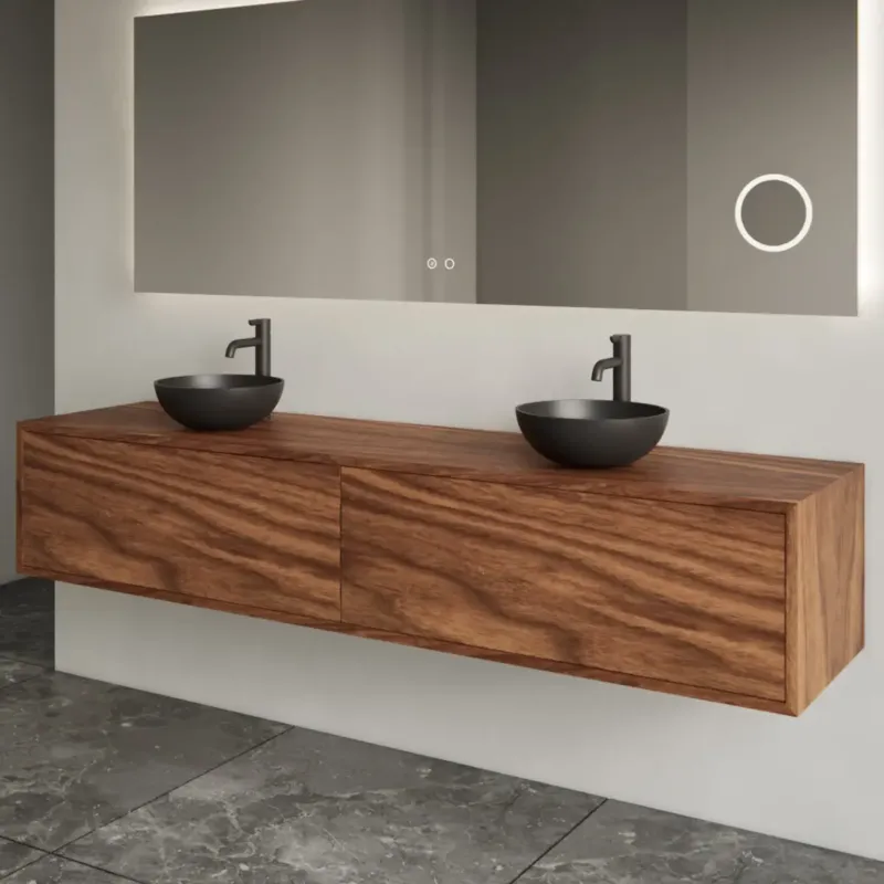 Shop Nu Gliss Design Joa badmeubel met 2 lades 180cm walnut