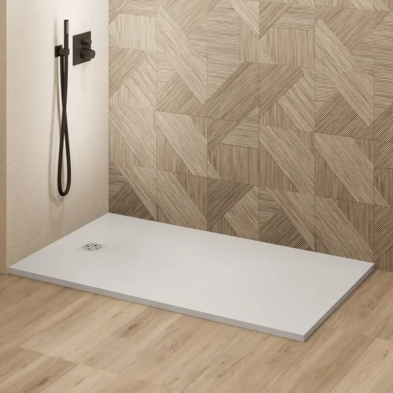 Saniclear Lino douchebak 160x80cm met stone finish wit Snelle Levering