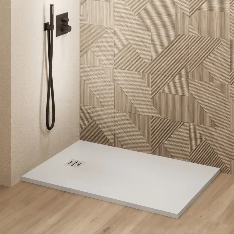 Voordeelprijs Saniclear Lino douchebak 120x90cm met stone finish wit