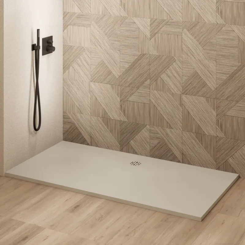 Saniclear Modo douchebak 200x100cm met stone finish cream Veilige Betaling