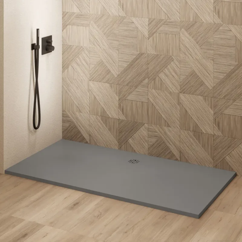 Favoriet Saniclear Modo douchebak 180x80cm met stone finish donkergrijs