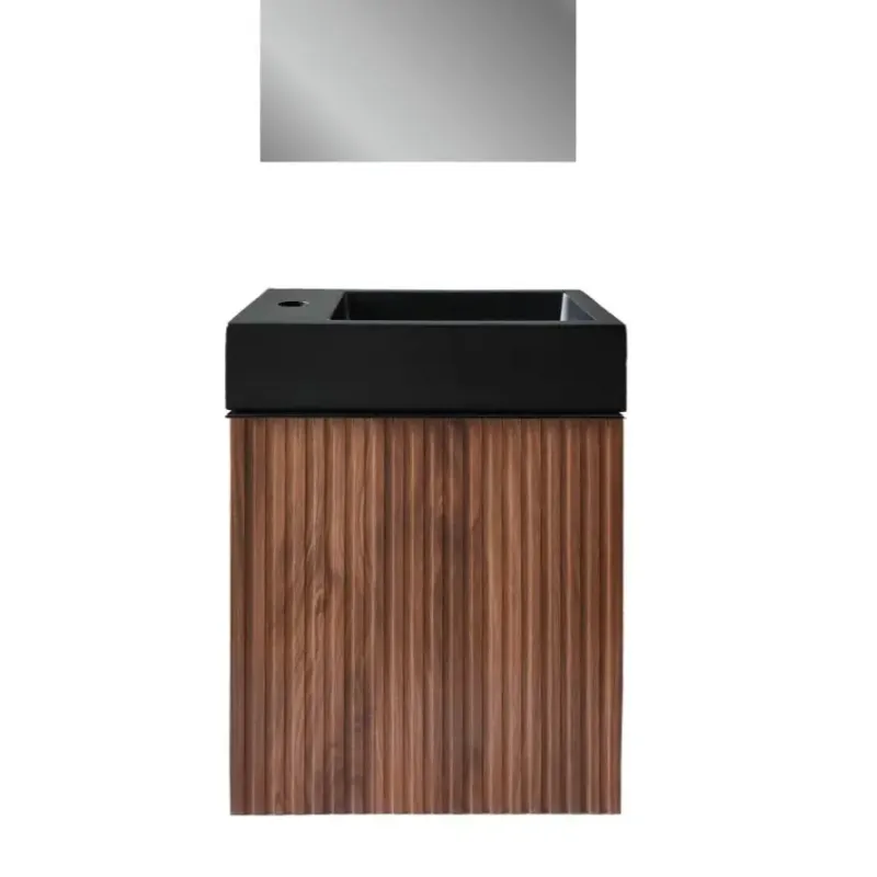 Bestel Nu SaniGoods Mika toiletmeubel met ribbelfront 40x22.3x50cm walnoot