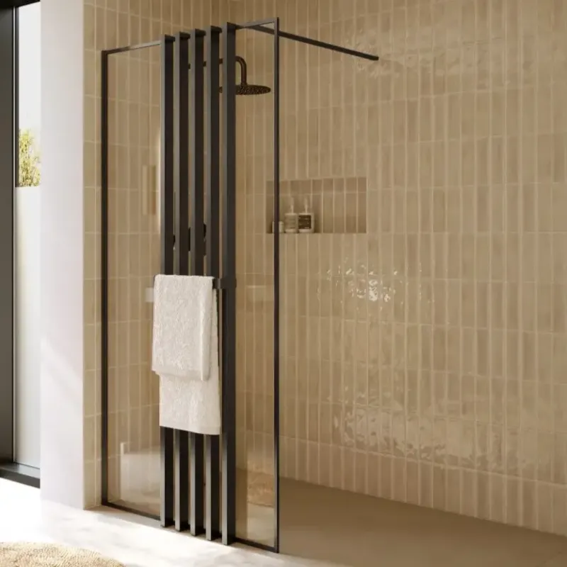 Snelle Levering Riho Define inloopdouche met decopaneel 90x200cm ijzer verouderd mat