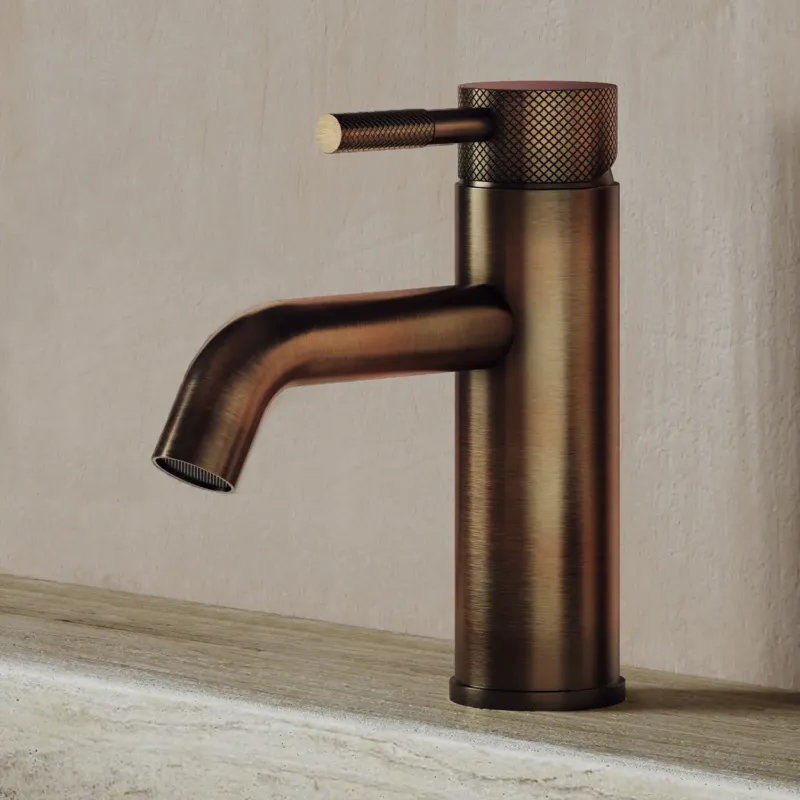 Saniclear Plus Curved wastafelkraan verouderd messing Favoriet