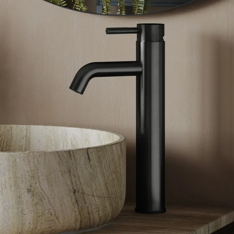 Saniclear Plus Stripes hoge wastafelkraan verouderd ijzer - gunmetal Must-Have
