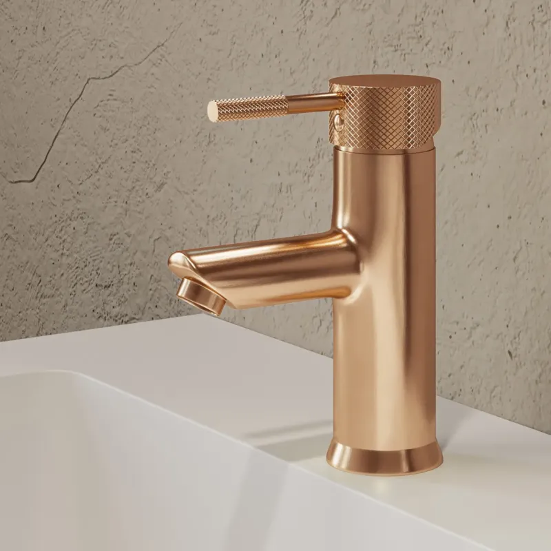 Beperkt Aanbod Saniclear Copper Curved wastafelkraan geborsteld koper