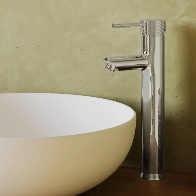 Saniclear Talpa Curved verhoogde wastafelkraan chroom Hoge Kwaliteit
