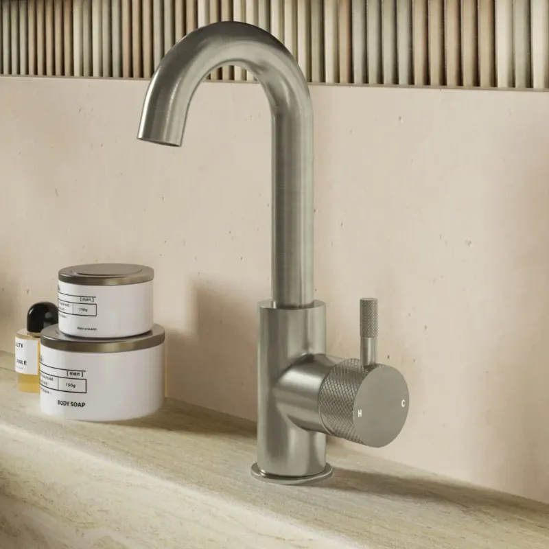 Saniclear Matrix Curved wastafelkraan RVS Goedkoop