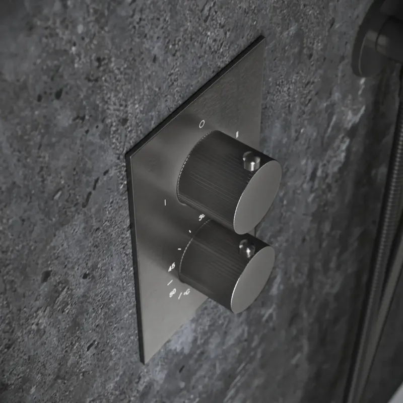 Uitverkoop Saniclear Iron Stripes inbouw thermostaat met inbouwdeel verouderd ijzer - gunmetal