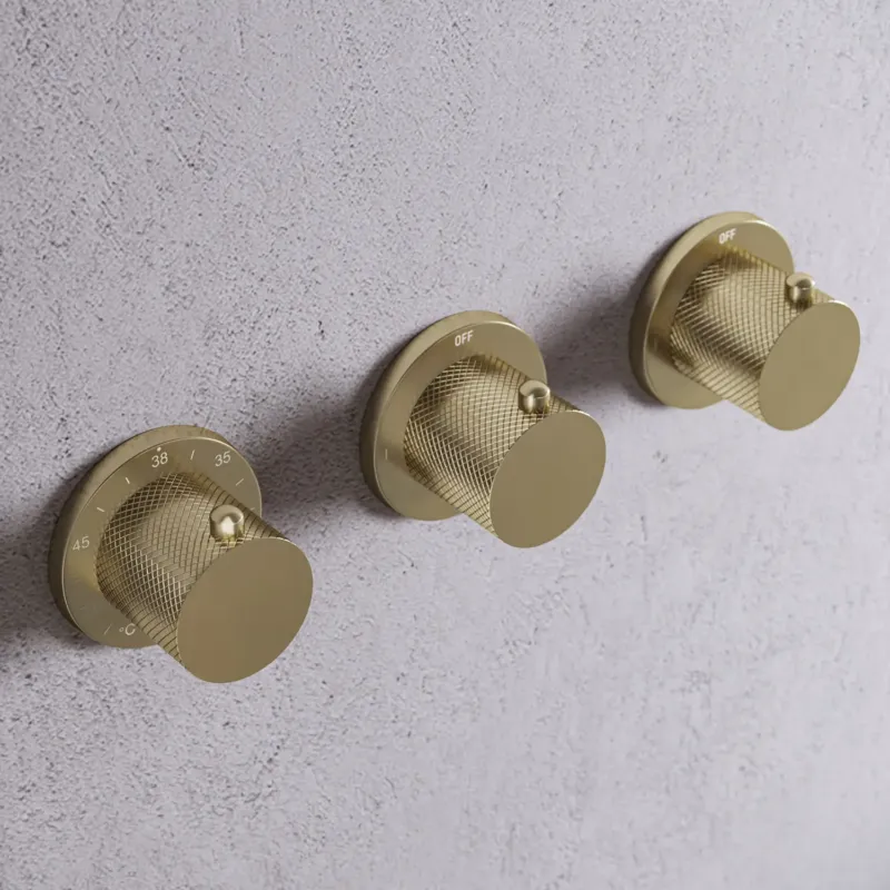 Saniclear Plus Curved thermostaatkraan afbouwdeel geborsteld messing - mat goud Veilige Betaling