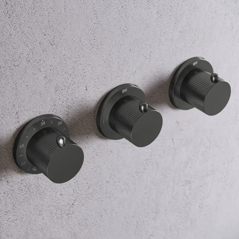 Saniclear Plus Stripes thermostaatkraan afbouwdeel verouderd ijzer - gunmetal Express Levering