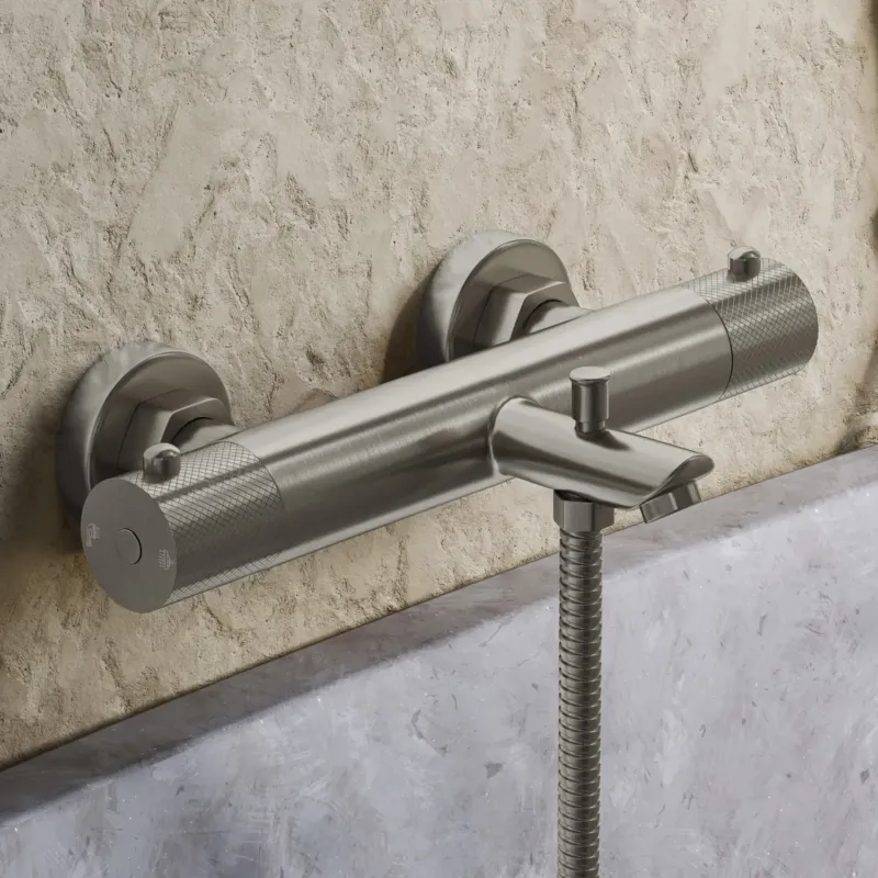 Finale Uitverkoop Saniclear Exclusive Curved thermostatische opbouw badkraan RVS