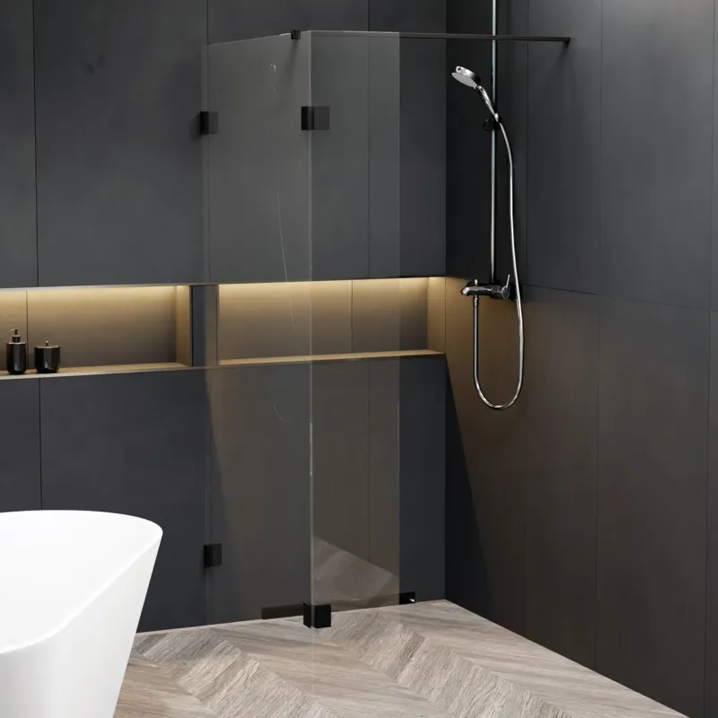 Koop Online Riho Scandic X402 inloopdouche 140cm met 30cm zijwand zwart mat