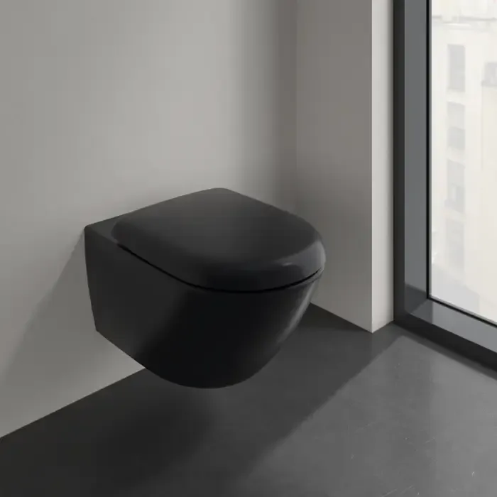 Lage Prijs Villeroy & Boch Antao randloos toilet CeramicPlus met TwistFlush zwart mat