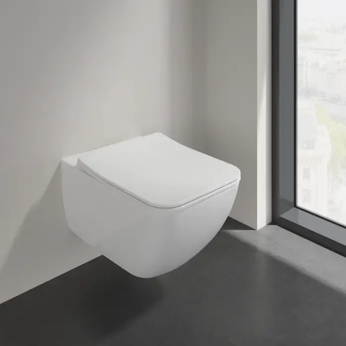 Villeroy & Boch Venticello randloos toilet CeramicPlus en softclose toiletzitting wit glans Laatste Kans