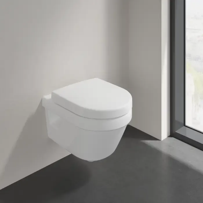 Villeroy & Boch Architectura compact randloos toilet CeramicPlus met AntiBac ovaal wit glans Lage Prijs