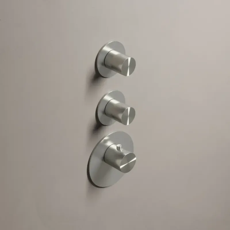Hotbath Archie afbouwdeel met 2 stopkranen geborsteld gunmetal PVD Aanbieding