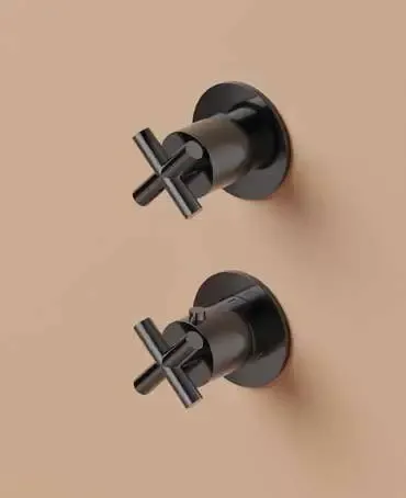Aanbieding Hotbath Chap inbouw thermostaat met 2-weg omstel gepolijst zwart PVD