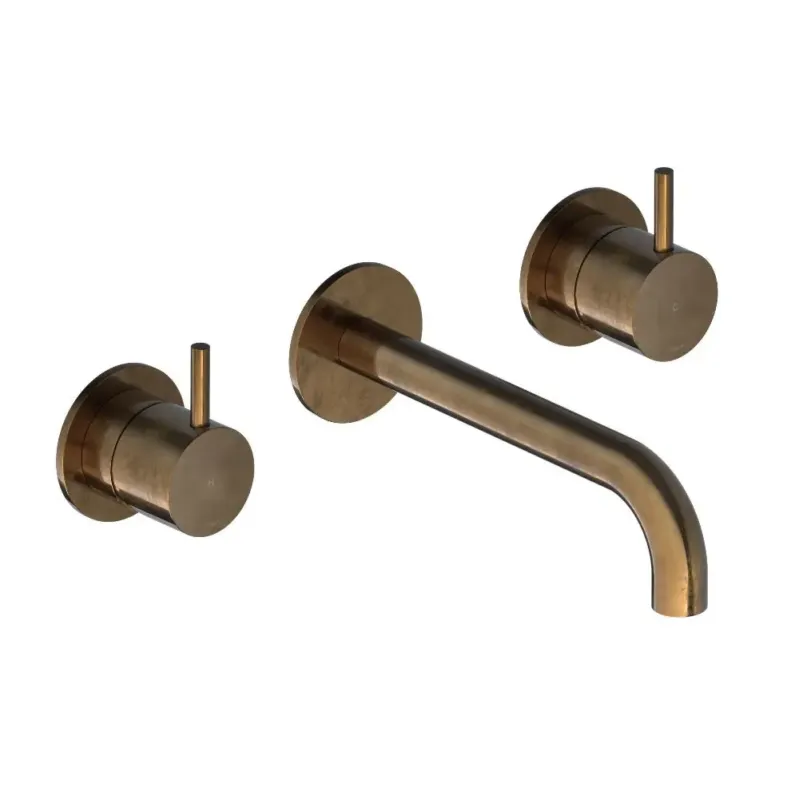 Hete Deal Hotbath Cobber 3-gats inbouw wastafelkraan 18cm verouderd messing