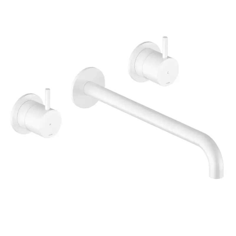 Hotbath Cobber 3-gats inbouw wastafelkraan 25cm wit mat Voordeelprijs