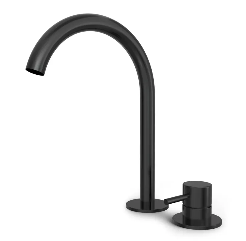 Aanbieding Hotbath Buddy 2-gats hoge wastafelkraan geborsteld zwart PVD