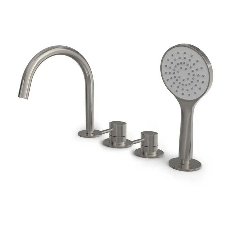 Hotbath Buddy badrandkraan met uitloop geborsteld nikkel Exclusieve Aanbieding