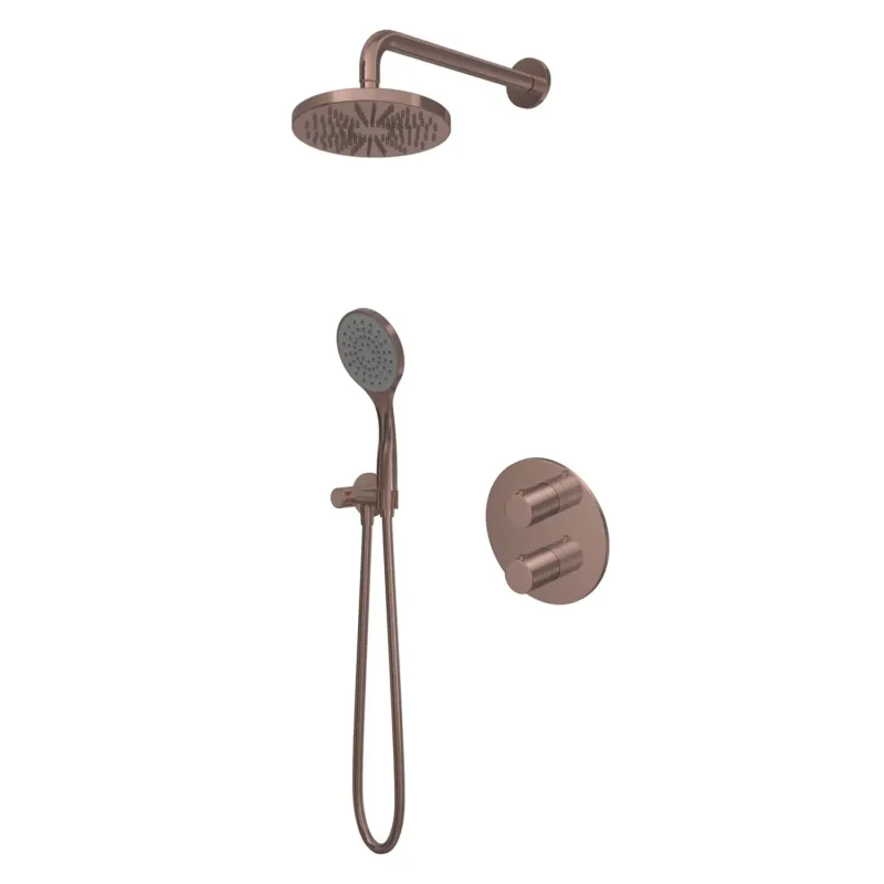 Aanbieding Hotbath Buddy IBS12A inbouw regendouche 25cm met 30cm plafondbuis geborsteld koper PVD
