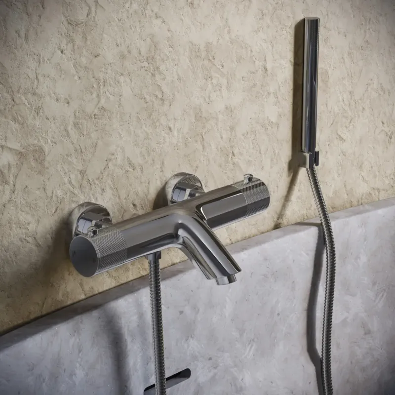 Saniclear Talpa Curved thermostatische opbouw badkraan met handdouche chroom Koop Online