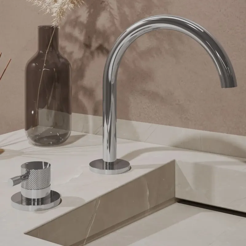 Beperkte Voorraad Saniclear Bond Curved wastafelkraan 2-gats met Coldstart chroom