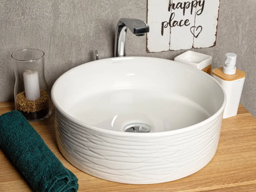 Kerra KR74 waskom rond glans wit 40x40x13cm Flitsaanbieding