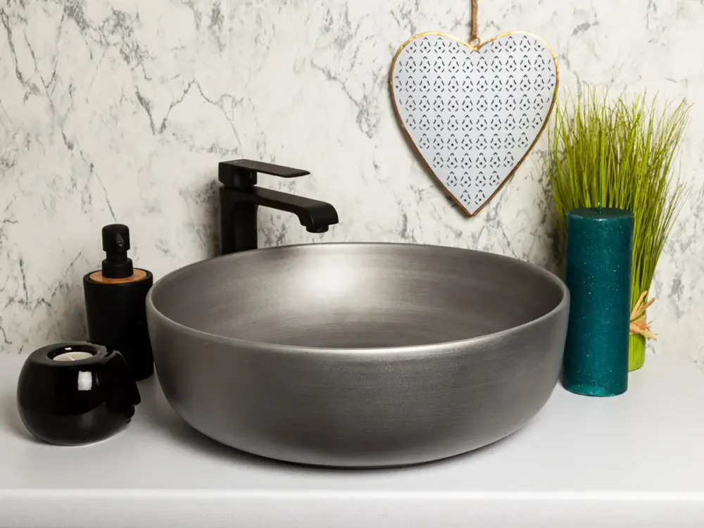 Kerra KR98 waskom rond zilver 41.5x41.5x13cm Betrouwbaar