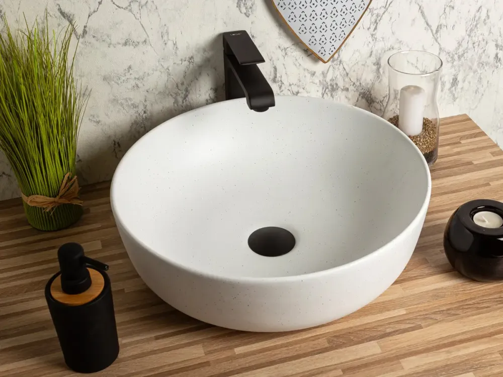 Kerra KR98 waskom rond steen wit 41.5x41.5x13cm Shop Nu