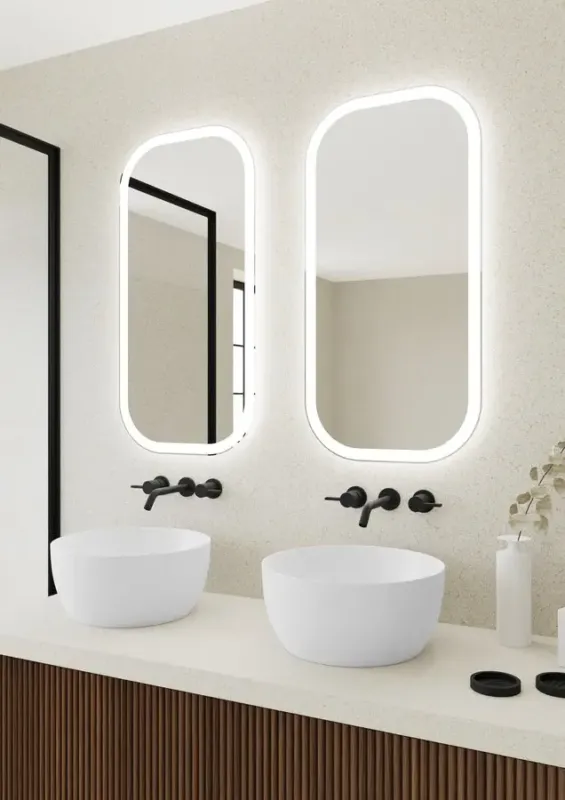 Sapho Manor spiegel met afgeronde hoeken en led verlichting 50x100cm Op = Op