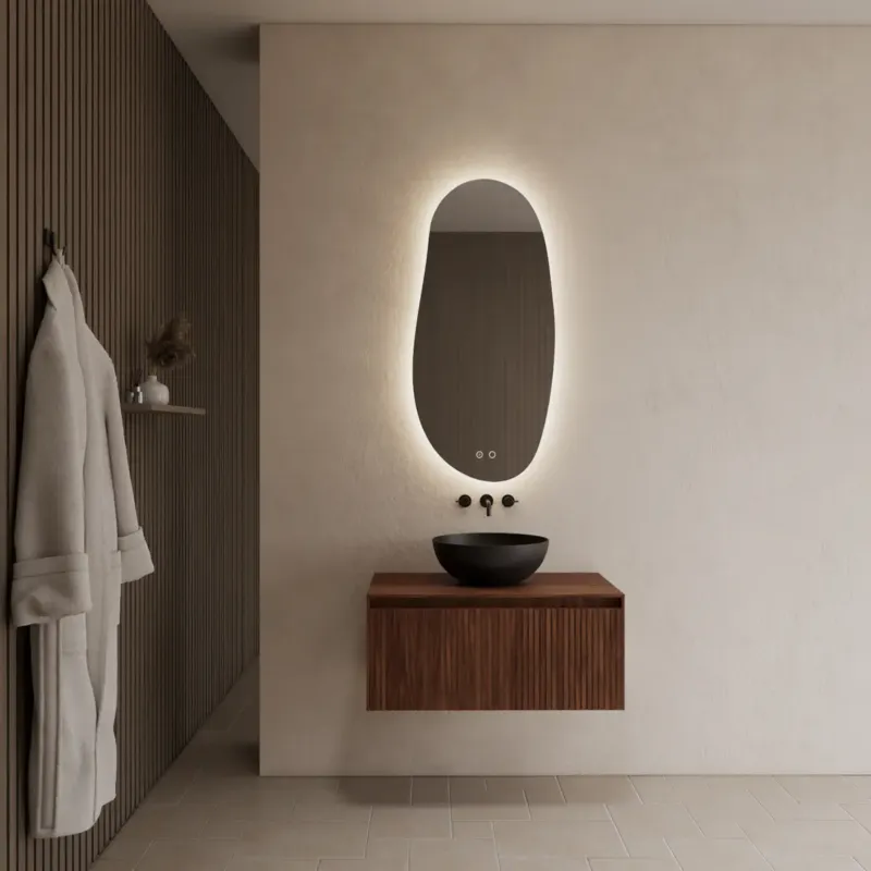 Gliss Design Timotheus badmeubel met ribbelfront 80cm walnut Must-Have