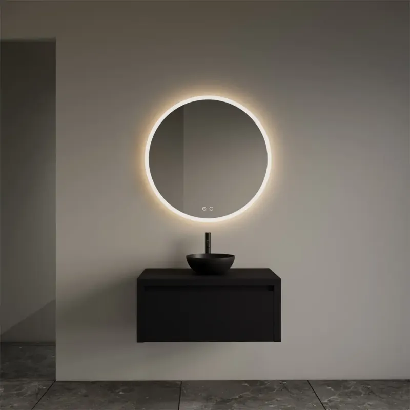 Express Levering Gliss Design Ares badmeubel 60cm black veneer zonder waskom