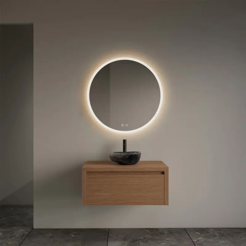Alleen Vandaag Gliss Design Ares badmeubel 70cm pure met rivierstenen waskom