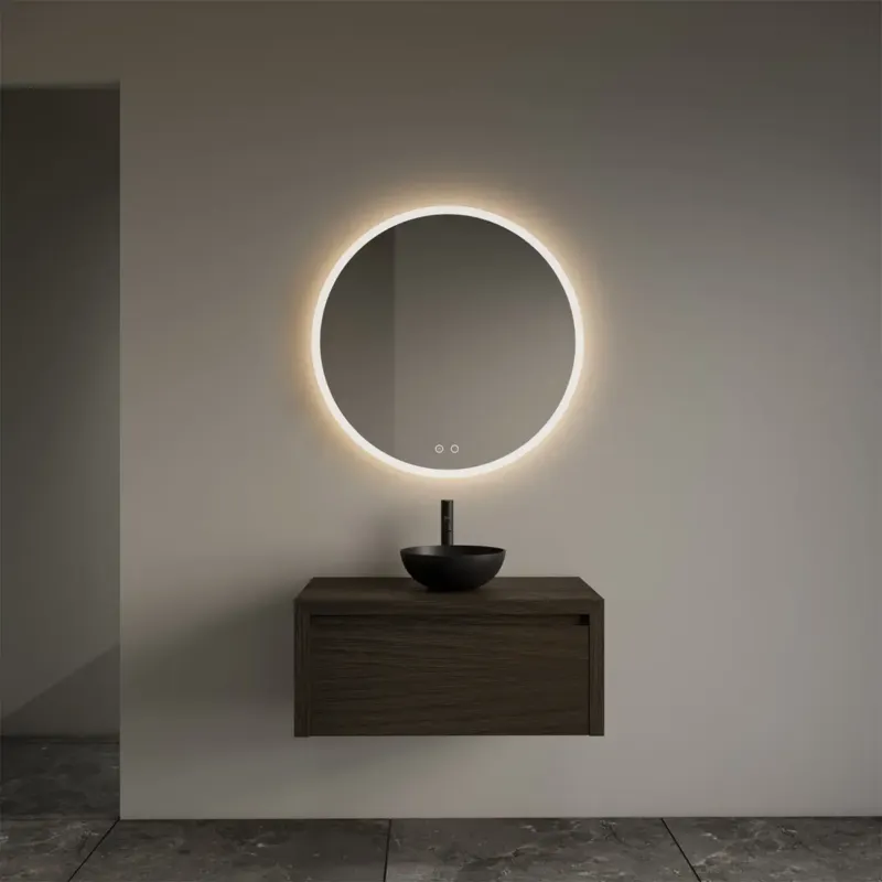 Snelle Levering Gliss Design Ares badmeubel 70cm charcoal met zwarte waskom