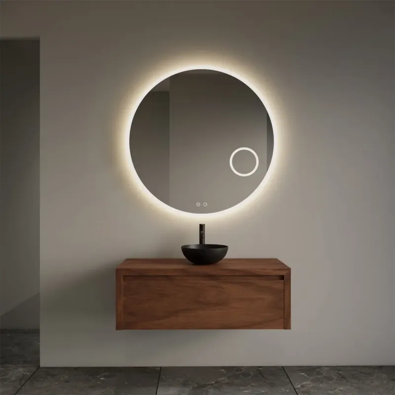 Laatste Kans Gliss Design Ares badmeubel 90cm walnoot met zwarte waskom