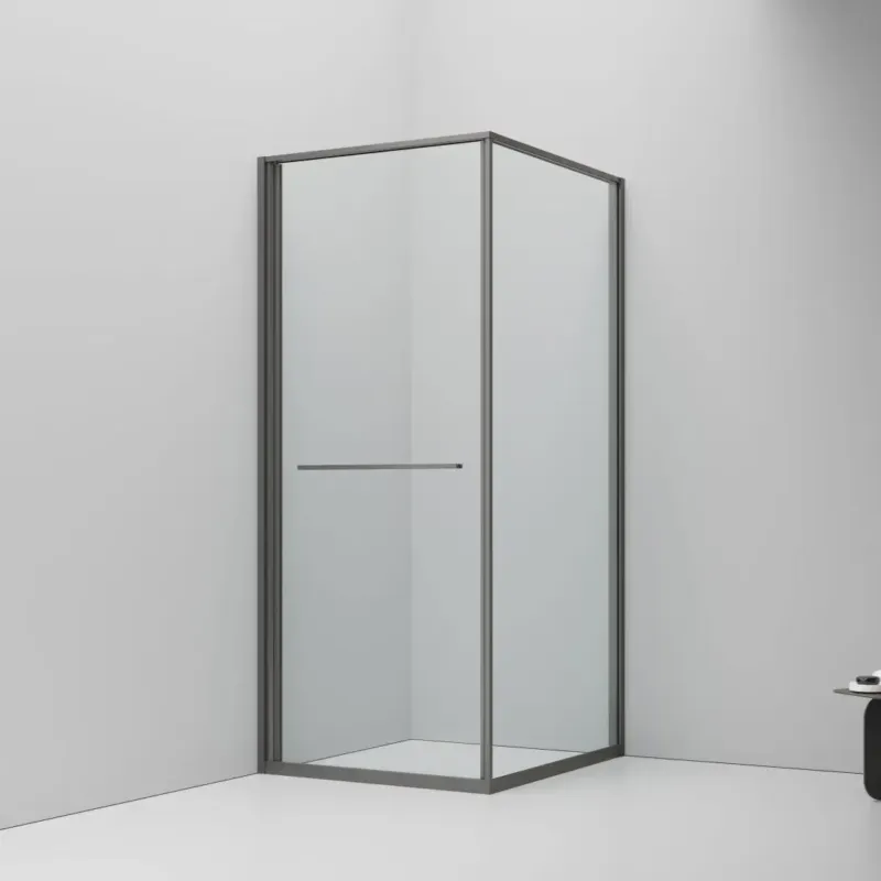 SaniGoods Harper douchecabine met schuifdeur 90x90x200cm gunmetal Nu Kopen