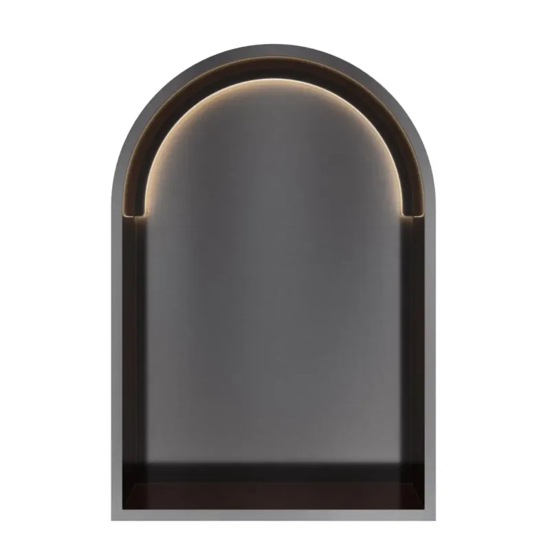 Hotbath &More inbouwnis met verlichting toogmodel 30x45x10cm geborsteld zwart PVD Koop Online