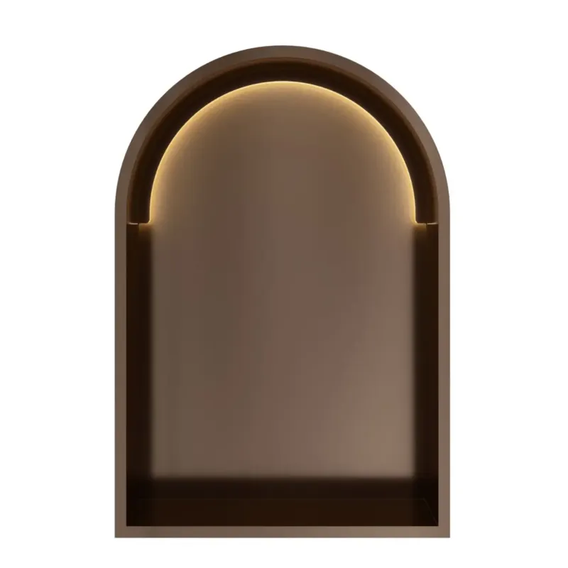 Direct Verzonden Hotbath &More inbouwnis met verlichting toogmodel 30x45x10cm tuscan bronze