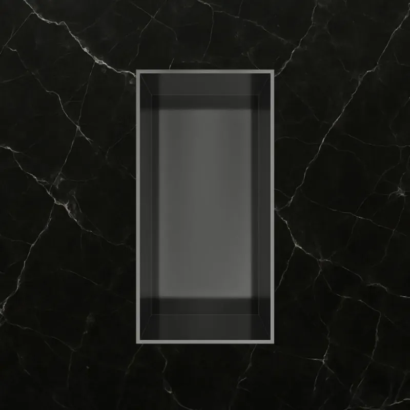 Gratis Retour Hotbath &More frameless inbouwnis 30x15x10cm geborsteld gunmetal PVD