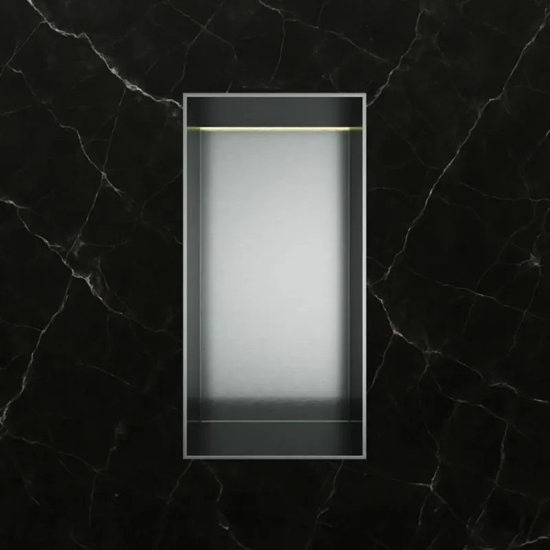 Hotbath &More frameless inbouwnis met verlichting 30x15x10cm RVS Gratis Retour