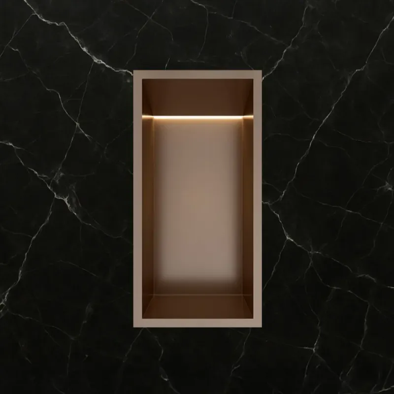 Hotbath &More inbouwnis met verlichting 30x15x10cm tuscan bronze Direct Beschikbaar